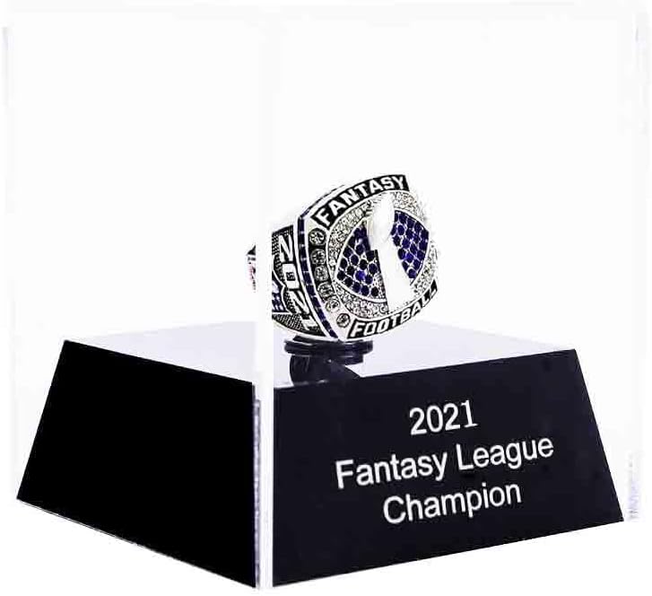 2021 Fantasy Football Ring | Heavy FFL Championship Ring | Silver Plated Award Trophy For Fantasy Football League Winner