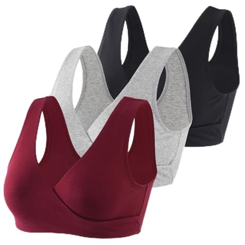 Image of Topwhere Women's Cotton Wireless Sleep Bra for Nursing and Maternity