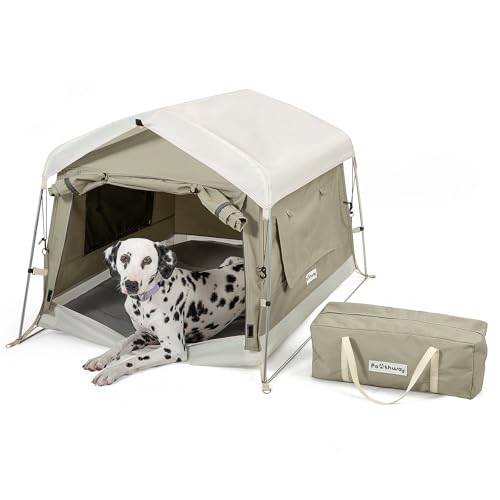 Pawthway Dog Tent Cotton Fabric, Aluminum Poles...