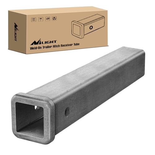Image of Nilight Hitch Adapter 2 inch x 12 inch Combo Bar Trailer Receiver Tube Weld-on Raw Steel Hitch Bar