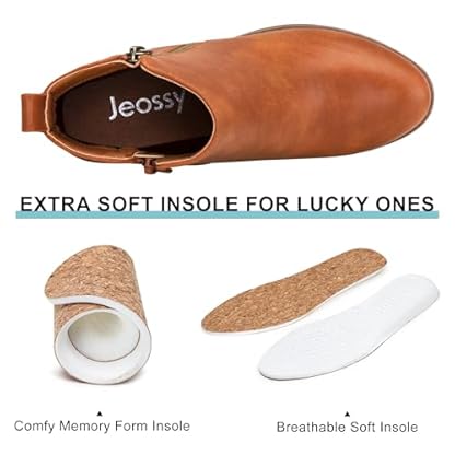 Jeossy Women's 905 Ankle Boots, Classic Low Heeled Short Booties, Casual Comfortable Boots with Wide Widths Available - Image 6