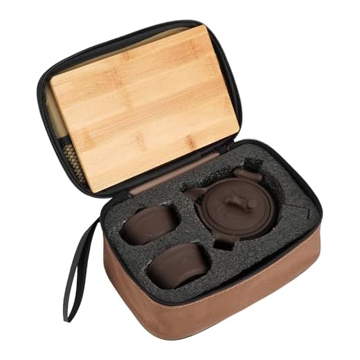 Queena Portable Yixing Zisha Tea Set Handmade Purple Clay Porcelain Teapot Teacups Traditional Chinese Style Kungfu Teapot with Travel Bag