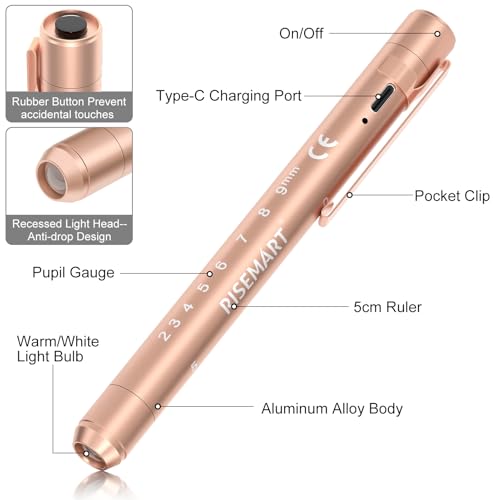 Image of 2Packs Rechargeable Pen Light for Nurses and Doctors Reusable LED Penlight