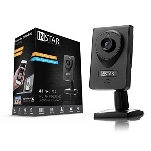 Preisvergleich Produktbild INSTAR IN-6001HD schwarz - WLAN Überwachungskamera - IP Kamera - Innenkamera Mikrofon Lautsprecher - Bewegungserkennung - Nachtsicht - Weitwinkel - LAN - RTSP - ONVIF