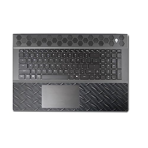Image of MightySkins Carbon Fiber Skin Compatible with Alienware M18 R1 (2023) Full Wrap Kit - Black Diamond Plate | Protective, Durable Textured Carbon Fiber Finish | Easy to Apply | Made in The USA