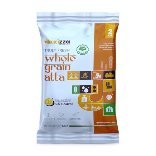 Image of Chakkizza Multi-Grain Atta | Whole Grain Flour | Stone Milled | 100% Natural | High Dietary Fiber For Easy Digestion | Made-to-Order | Chakki Fresh Atta | No Preservatives | No Blending | 2 KG
