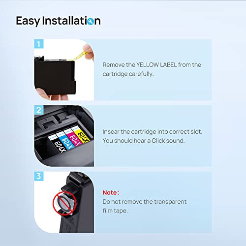 HALLOLUX for 604XL Ink Cartridges Multipack High Yield Compatible for Epson for 604 XL for XP-2200 XP-2205 XP-3200 XP-3205 XP-4200 XP-4205 WF-2910DWF WF-2930DWF WF-2935DWF (Black Cyan Magenta Yellow) - Image 4