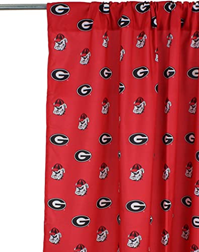 College Covers Everything Comfy Georgia Bulldogs Curtain Panel Set, 2 Panels, 2 Matching Tie Backs, 42 Inches Wide By 63 Inches Long #TOP2