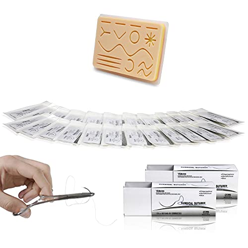 Jackson JSPN24 5” X 7” Suture Training Pad |14 Pre-Cut Wounds W Acrylic Base |24 Polypropylene Thread 75cm W Stainless Needle (Educational & Training Use Only)