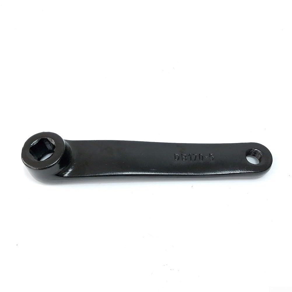 ZWEquipint 170Mm Exercise Bike Replacement Crank Arm Square Hole Design,Indoor Cycling Bike Parts Iron Construction,Left Right Compatible,Black Pedal Mount(Left)