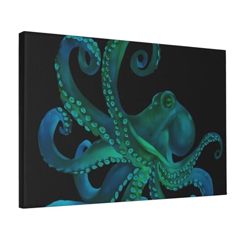 Art mural aquarelle pieuvre bleue pour raviver un mur vide