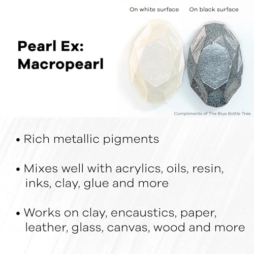 Jacquard Pearl Ex Pigment Powder 0.75 oz Macropearl - Loose Mica Powder for Epoxy Resin, Watercolors, Calligraphy Ink & Clay - Epoxy Pigment Powder - Epoxy Resin Color