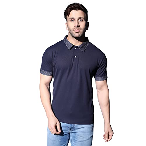 Image of GRECIILOOKS Fitted Half Sleeve T-Shirt | Polo T-Shirt for Men | Plain T Shirt | Casual T Shirt for Men | Men T Shirt
