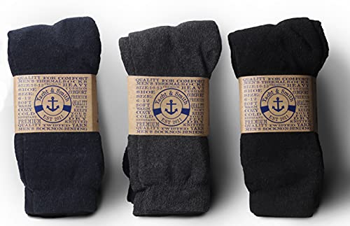 Yacht & Smith Cotton Thermal Crew Socks, Men, Warm Thick Boot Sock, Bulk2