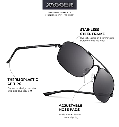 Image of Polarized Brow Bar Aviator Sunglasses for Men Pilot Military Style Metal Frame Driving Shades UV400
