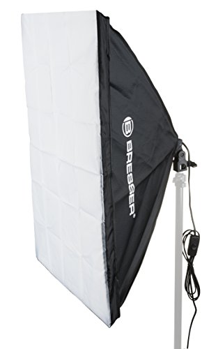 Fotostudio SS-16 Softbox 60x90 cm, faltbar inklusive 1x 85W Tageslichtlampe mit E27 Lampenhalter und Stativanschluss mit Neigekopf für eine
