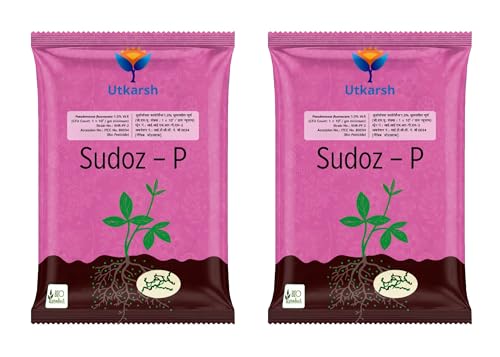Image of Utkarsh Pseudomonas Fluorescens Powder 1.0% W.P. CFU Count: 1 x 10^8 / gm. min. for Plants, Crops and Home Gardening - Sudoz-P (2 Kg; Pack of 2 of 1 Kg)