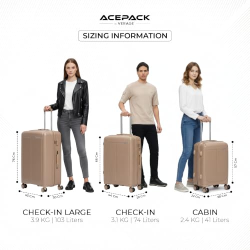 Image of ACEPACK - MEGATRON Set Of 3 Pieces (Small + Medium + Large) Trolley Bag, Lightweight Luggage Suitcase With Spinner 8 Wheel, Unbreakable Polypropylene Hard Shell, In-Built Number Lock, 3 Years Warranty
