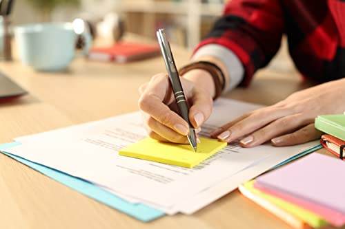 Blocs de notes adhésives colorées et vibrantes, format 76x127mm pour trier