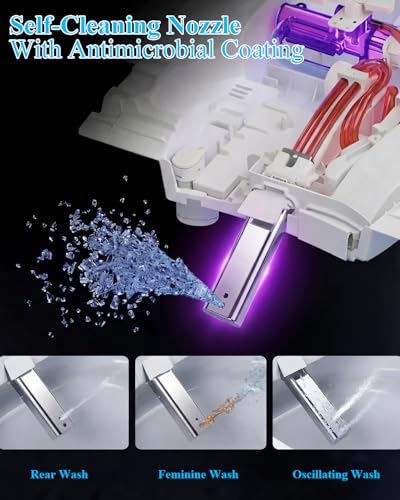Image of Smart Toilet with Auto Open /Close, Bidet Function, Heated Seat & Dryer, One Piece Elongated Modern Toilet with Foam Shield Technology, Heated Seat, Night Light,Tankless Toilets for Bathrooms