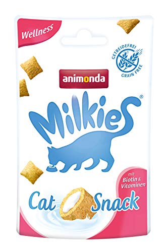 Milkies d’animonda, coussins croquants sans céréales pour chat, friandise pour chat, Wellness, 12 x 30 g Cover