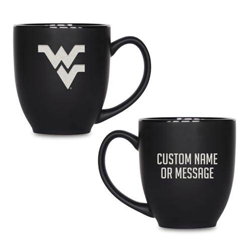 Image of Rico Industries NCAA Primary 15-Oz Personalized Matte Black Bistro Mug - for Hot or Cold Drinks