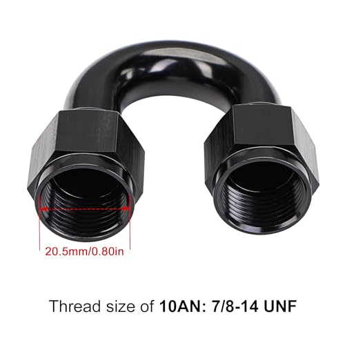 Image of EVIL ENERGY 10AN Female to 10AN Female 180 Degree Swivel Coupler Union Fitting Adapter Aluminum Black