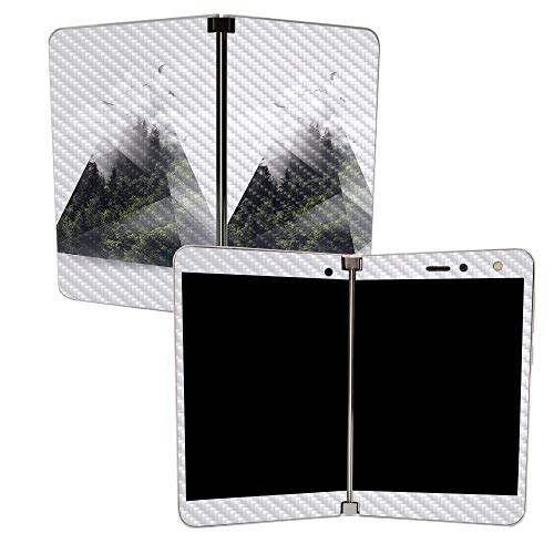 Image of MightySkins Carbon Fiber Skin for Microsoft Surface Duo - Forest Triangle | Protective, Durable Textured Carbon Fiber Finish | Easy to Apply | Made in The USA