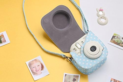 Katia Camera Case for Fujifilm Instax Mini 9 Instant Camera - Cobalt Blue, Also for Fujifilm INSTAX Mini 8 Instant Camera (Blue Dots), with a Film Pocket