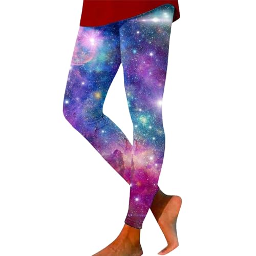 Legging thermique pour femme - Legging Galaxy - Taille haute - Costume de galaxie - Legging imprimé coloré - Pantalon de yoga extensible - Pantalon de yoga...