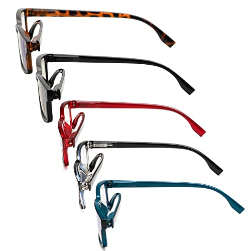Image of Eyekepper 5 Pack Blue Light Filter Glasses Classic Rectangular Computer Reading Glasses +1.50