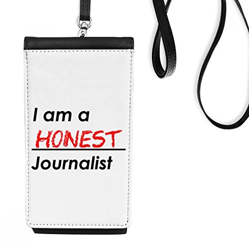 Journaliste Bourse Téléphone Noir Portefeuille Suspendu en Similicuir