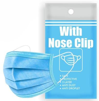 Wellstar 3 Ply Non Woven Surgical Face Mask Nose Pin Free Size (Pack Of 500)