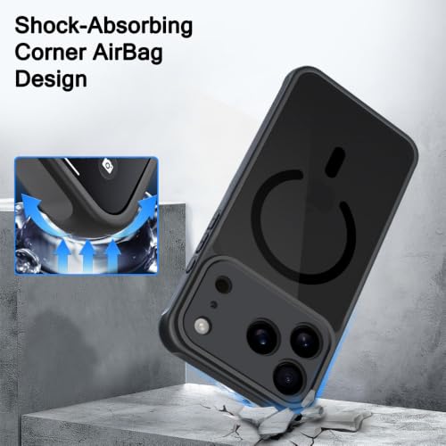 Image of TheGiftKart Hybrid Matte Frosted Translucent Back Cover Case for iPhone 18 Pro Compatible with MagSafe | Shockproof Design | Camera Protection Module | Hard Back Cover Case (PC & TPU, Frost Black)