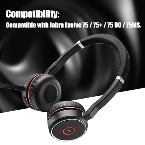 Ohrpolster für Jabra Evolve 75/75+ / 75 UC / 75MS, Besseres Klangerlebnis, Weich und bequem, Exakte Passform, Verbessertes Klangerlebnis, Einfache Installation