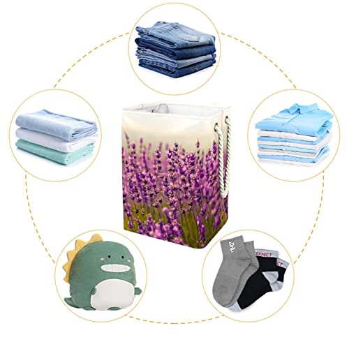 Panier à linge personnalisé violet lavande grand format avec poignées solides - 5