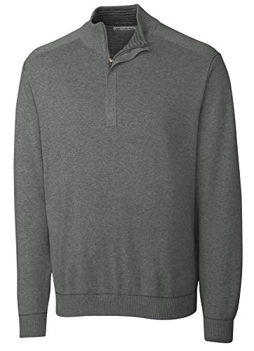 Cutter & Buck Men's Half Zip Sweater (M, Gray)