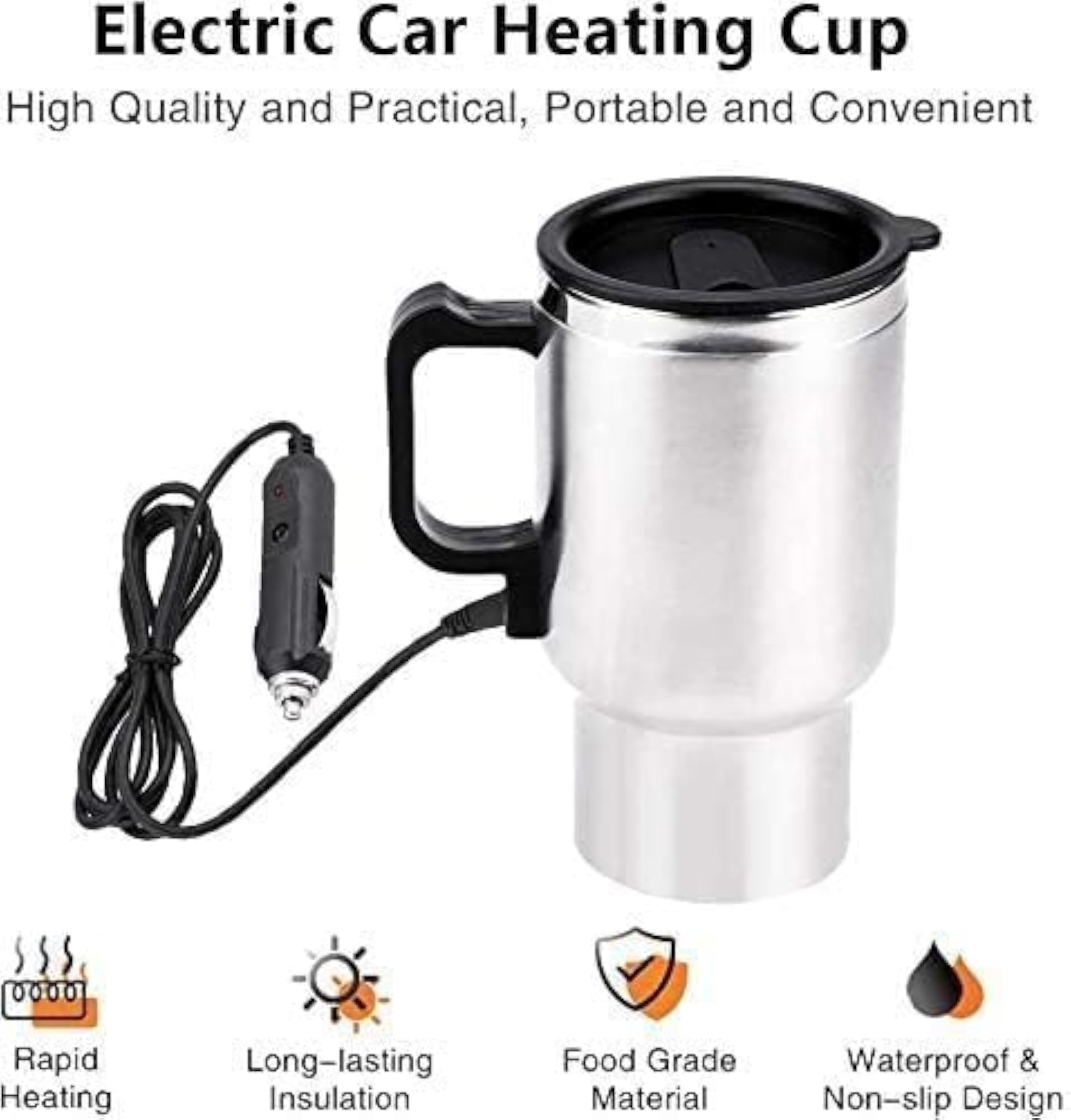 Portable Electric Coffee Tea Warmer Mug for Travel
