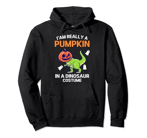 I'm Really A Pumpkin Disfraz de Halloween Lindo Dinosaurio Calabaza Sudadera con Capucha