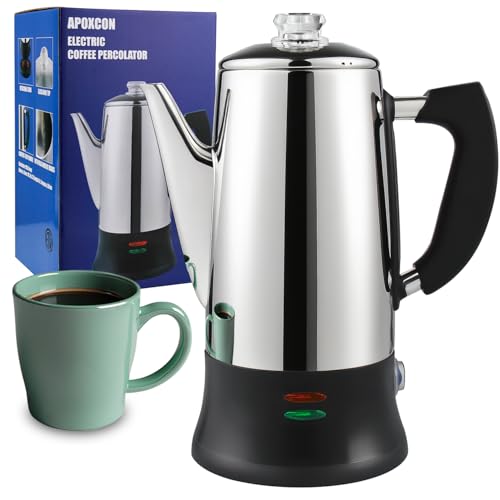 APOXCON 12-Cup Electric Stainless Steel Percolator
