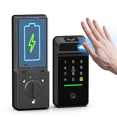 eLinkSmart Palm Vein Smart Door Lock Built-in WiFi, 6 in 1 Keyless Entry Door Lock with App Remote Alexa Control Auto Lock Rechargeable Battery, Waterproof Front Door Deadbolt No hub No Drilling