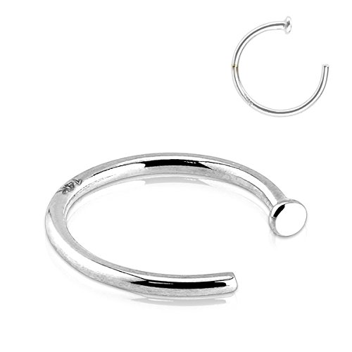 Forbidden Body Jewelry 14K Gold Nose Ring, Solid 8mm Hoop, Non-Irritating Skin Safe Real Gold, Women and Men