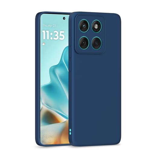 Image of Pikkme Back Cover for Motorola Moto Edge 60 5G / Motorola Moto Edge 60 Fusion 5G | Camera Protection Shockproof Soft Matte Silicone Bumper Case (Blue)
