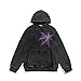 Obenie Retro Y2K Hoodie Gothic Casual Alphabet Blast Print Pattern Skull Fashion Hoodie Men Harajuku Men Clothing (black 1,XL,X-Large)