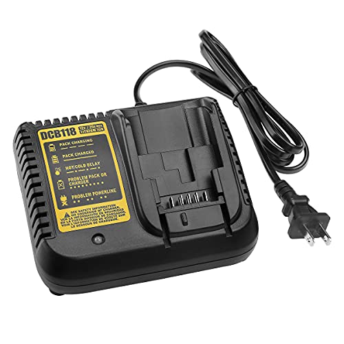 Energup Fast Charger DCB118 Fit for 12V-20V Max Dewalt 20V Lithium-Ion Battery DCB205 DCB206 DCB203BT DCB204BT DCB127 Replace for DCB101 DCB102 DCB112 DCB115 DCB118 dewalt Battery Charger