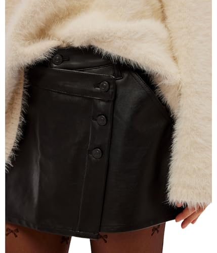 Free People Women's Wynne Vegan Skirt, Black, 324