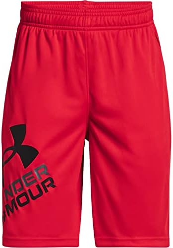 Under Armour Boys' Prototype 2.0 Logo Shorts , Red (600)/Black , Youth Medium
