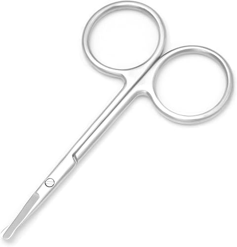 Vista 44 de Tijeras para recortar el vello de la nariz, tijeras de punta redonda de 3.4 pies para recorte de bigote de orejas, cejas, barba, bigote, herramienta