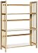 Yu Shan 3 Shelf Folding Stackable Bookcase, Natural