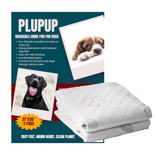 Image of Extra Large Washable Dog Pee Pads (2 Pack), 31 inchx36 inch Reusable Waterproof Pad for Large Dogs, Super Absorbent, Non-Slip Indoor Puppy Training Mat